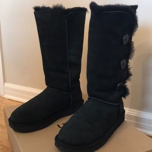 UGG Black Bailey Button Boots